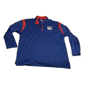 NHL New York Rangers Fanatics Blue 1/4 Zip Mid Weight Pullover Jacket 5XL Hockey